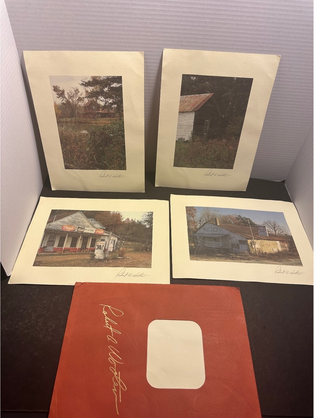Robert A Wooten signed photo prints set of 4 vintage NC Coca Cola Dr Pepper